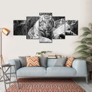 Textured White Tiger Wall Art Textured White Tiger Wall Art