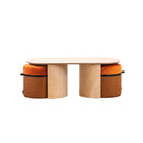 Modern Double Pouf Side Table Modern Double Pouf Side Table