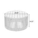 Modern Rustic Coffee Table & Side Table With Woven Rope Design (SAK56739) Modern Rustic Coffee Table & Side Table With Woven Rope Design (SAK56739)