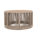 Modern Rustic Coffee Table & Side Table With Woven Rope Design (SAK56739) Modern Rustic Coffee Table & Side Table With Woven Rope Design (SAK56739)