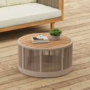 Modern Rustic Coffee Table & Side Table With Woven Rope Design (SAK56739) Modern Rustic Coffee Table & Side Table With Woven Rope Design (SAK56739)