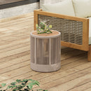 Modern Rustic Coffee Table & Side Table With Woven Rope Design (SAK56739) Modern Rustic Coffee Table & Side Table With Woven Rope Design (SAK56739)