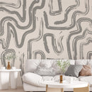 Modern Abstract Brushstroke Wallpaper - Neutral Artistic Wall Mural Modern Abstract Brushstroke Wallpaper - Neutral Artistic Wall Mural