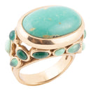 Multi Green Stones Golden Statement Ring Multi Green Stones Golden Statement Ring