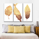 Triple Golden Leaves Wall Art Triple Golden Leaves Wall Art