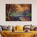 Autumn Lake Boat Wall Art Autumn Lake Boat Wall Art
