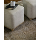 Natural Wooden Round Leg Detailed Linen Pouf - (W)17.7" (L)17.7" (H)19.7" Natural Wooden Round Leg Detailed Linen Pouf - (W)17.7" (L)17.7" (H)19.7"
