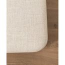Natural Wooden Round Leg Detailed Linen Pouf - (W)21.6" (L)27.5" (H)19.7" Natural Wooden Round Leg Detailed Linen Pouf - (W)21.6" (L)27.5" (H)19.7"