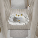 New York White Marble Wall-mount Bathroom Sink Polished (W)18" (L)28" (H)6" New York White Marble Wall-mount Bathroom Sink Polished (W)18" (L)28" (H)6"