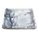 New York Marble Wall-mount Bathroom Sink Polished (W)16" (L)24" (H)5" top angle view New York Marble Wall-mount Bathroom Sink Polished (W)16" (L)24" (H)5" top angle view