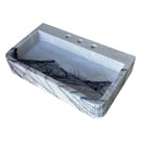 New York Marble Wall-mount Bathroom Sink Fluted Front and Edges (W)16" (L)28" (H)5" New York Marble Wall-mount Bathroom Sink Fluted Front and Edges (W)16" (L)28" (H)5"