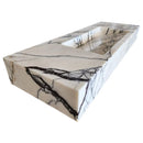 New York Marble Wall-mount Bathroom Sink Hidden Drain Polished (W)16" (L)43" (H)6" New York Marble Wall-mount Bathroom Sink Hidden Drain Polished (W)16" (L)43" (H)6"