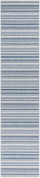 Olin White&Blue Striped Nordic Rug Olin White&Blue Striped Nordic Rug