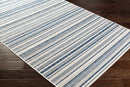 Olin White&Blue Striped Nordic Rug Olin White&Blue Striped Nordic Rug