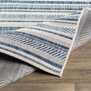 Olin White&Blue Striped Nordic Rug Olin White&Blue Striped Nordic Rug