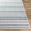 Olin White&Blue Striped Nordic Rug Olin White&Blue Striped Nordic Rug