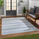 Olin White&Blue Striped Nordic Rug Olin White&Blue Striped Nordic Rug