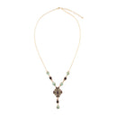 Barcelona Black Onyx and Blue Turquoise Golden Y-Necklace Barcelona Black Onyx and Blue Turquoise Golden Y-Necklace