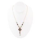 Barcelona Black Onyx and Blue Turquoise Golden Y-Necklace Barcelona Black Onyx and Blue Turquoise Golden Y-Necklace