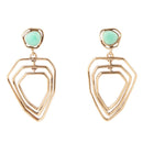 Organic Green Chrysoprase and Golden Bronze Drop Earrings Organic Green Chrysoprase and Golden Bronze Drop Earrings