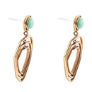 Organic Green Chrysoprase and Golden Bronze Drop Earrings Organic Green Chrysoprase and Golden Bronze Drop Earrings