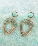 Organic Green Chrysoprase and Golden Bronze Drop Earrings Organic Green Chrysoprase and Golden Bronze Drop Earrings