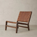 Original Leather Detailed Wooden Armchair Original Leather Detailed Wooden Armchair