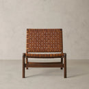 Original Leather Detailed Wooden Armchair Original Leather Detailed Wooden Armchair