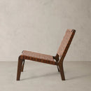 Original Leather Detailed Wooden Armchair Original Leather Detailed Wooden Armchair