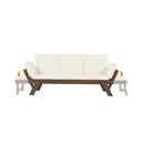 Outdoor Adjustable Wooden Patio Daybed Sofa With Cushions (SAK41345) Outdoor Adjustable Wooden Patio Daybed Sofa With Cushions (SAK41345)
