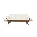 Outdoor Adjustable Wooden Patio Daybed Sofa With Cushions (SAK41345) Outdoor Adjustable Wooden Patio Daybed Sofa With Cushions (SAK41345)