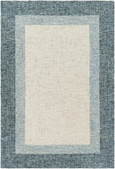 Padada Green Bordered Cream Wool Rug Padada Green Bordered Cream Wool Rug