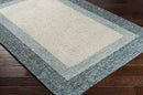 Padada Green Bordered Cream Wool Rug Padada Green Bordered Cream Wool Rug