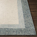 Padada Green Bordered Cream Wool Rug Padada Green Bordered Cream Wool Rug