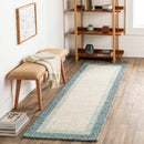 Padada Green Bordered Cream Wool Rug Padada Green Bordered Cream Wool Rug