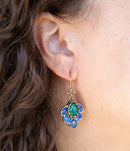 Peacock Blue Lapis Golden Drop Earrings Peacock Blue Lapis Golden Drop Earrings