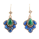 Peacock Blue Lapis Golden Drop Earrings Peacock Blue Lapis Golden Drop Earrings