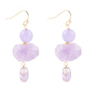 Purple Periwinkle Amethyst Golden Drop Earrings Purple Periwinkle Amethyst Golden Drop Earrings