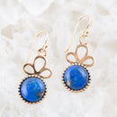 Petals of Blue Lapis Drop Golden Earrings Petals of Blue Lapis Drop Golden Earrings
