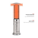 Portable Cylindrical Freestanding Outdoor Round Glass Tube Propane Patio Heater, 41K BTU (SAK93913) Portable Cylindrical Freestanding Outdoor Round Glass Tube Propane Patio Heater, 41K BTU (SAK93913)