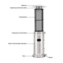 Portable Cylindrical Freestanding Outdoor Round Glass Tube Propane Patio Heater, 41K BTU (SAK93913) Portable Cylindrical Freestanding Outdoor Round Glass Tube Propane Patio Heater, 41K BTU (SAK93913)