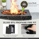 Premium 16FT Square Outdoor Propane Fire Pit W/ Lava Rocks Waterproof Cover, 30,000 BTU (93195268) Premium 16FT Square Outdoor Propane Fire Pit W/ Lava Rocks Waterproof Cover, 30,000 BTU (93195268)