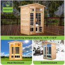 Premium 2-Person Indoor Outdoor Low EMF FAR-Infrared Hemlock Wood Personal Home Sauna Spa, 1750W (SAK27451) Premium 2-Person Indoor Outdoor Low EMF FAR-Infrared Hemlock Wood Personal Home Sauna Spa, 1750W (SAK27451)