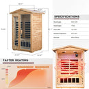 Premium 2-Person Indoor Outdoor Low EMF FAR-Infrared Hemlock Wood Personal Home Sauna Spa, 1750W (SAK27451) Premium 2-Person Indoor Outdoor Low EMF FAR-Infrared Hemlock Wood Personal Home Sauna Spa, 1750W (SAK27451)