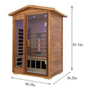Deluxe 2-Person Outdoor Mahogany Low EMF Far Infrared Sauna With Bluetooth Audio And LED Lights (SAK83719) Deluxe 2-Person Outdoor Mahogany Low EMF Far Infrared Sauna With Bluetooth Audio And LED Lights (SAK83719)