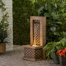 Premium 35 Inch Hand-Crafted Weather-Resistant Waterfall Fountain With LED Lights (SAK86757) Premium 35 Inch Hand-Crafted Weather-Resistant Waterfall Fountain With LED Lights (SAK86757)