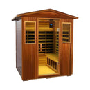 Deluxe 4-Person Outdoor Mahogany Full Spectrum Ultra-Low EMF FAR Infrared Sauna With Chromotherapy And Bluetooth Speakers (SAK98263) Deluxe 4-Person Outdoor Mahogany Full Spectrum Ultra-Low EMF FAR Infrared Sauna With Chromotherapy And Bluetooth Speakers (SAK98263)