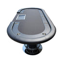 Premium 96" Oval Poker Table With Racetrack And Chips Tray (SAK66823) Premium 96" Oval Poker Table With Racetrack And Chips Tray (SAK66823)