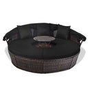 Premium Black Outdoor Patio Rattan Daybed Sofa W/ Adjustable Table Top, Canopy & 3 Pillows, 76'' (92534186) Premium Black Outdoor Patio Rattan Daybed Sofa W/ Adjustable Table Top, Canopy & 3 Pillows, 76'' (92534186)