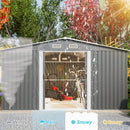 Premium Outdoor Galvanized Steel Backyard Storage Shed W/ Dual Lockable Sliding Doors, 11x13' (95382641) Premium Outdoor Galvanized Steel Backyard Storage Shed W/ Dual Lockable Sliding Doors, 11x13' (95382641)